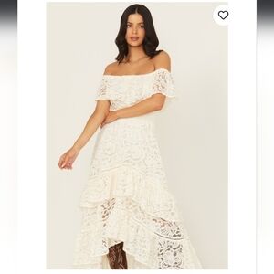 Shyanne Women's Lace off the shoulder Hi-low Dress